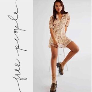 Free People Floral Bonnie Mini Dress